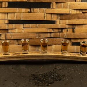 Barrel Stave Shot Flight – with Shot Glasses